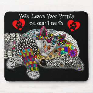 Niedliche und farbenfrohe Hunde und Katzen-Mousepa Mousepad