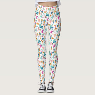 Niedliche und farbenfrohe Jungtiermuster Leggings