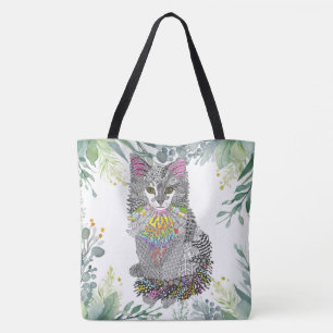 Niedliche und farbenfrohe Katze Kitten Totbeutel Tasche