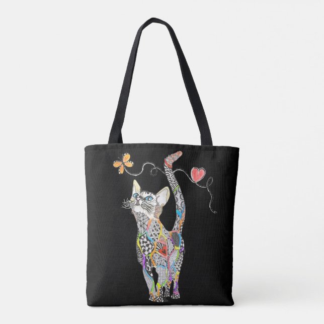 Niedliche und farbenfrohe Katze Totbeutel Tasche (Rückseite)