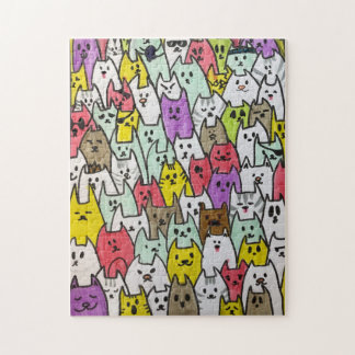 Niedliche und farbenfrohe Kitty-Puzzle