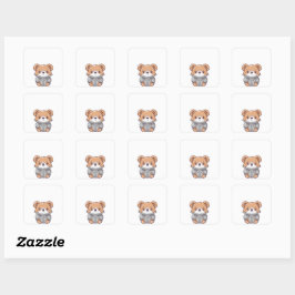 Niedliche und farbenfrohe Koala Art Quadratischer Aufkleber