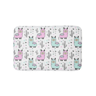Niedliche und farbenfrohe Lama-Kids Bath Mat Badematte