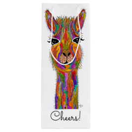 Niedliche und farbenfrohe Llama Weinkasse Geschenktüte Für Weinflaschen