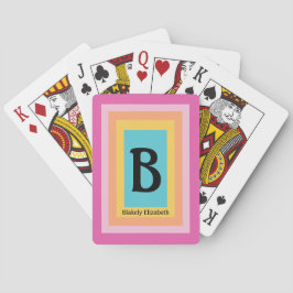 Niedliche und farbenfrohe Monogram Letter Name Gir Spielkarten