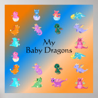 Niedliche und farbenfrohe Muster für Baby-Dragons