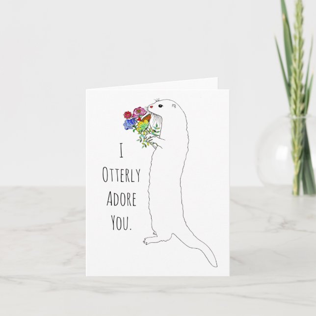 Niedliche und farbenfrohe Otter Grußkarte Karte (Vorderseite)