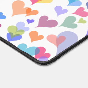 Niedliche und farbenfrohe Pastelherz Muster Girly Schreibtischunterlage