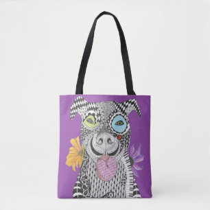 Niedliche und farbenfrohe Pit Bull Tote Tasche