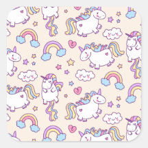 Niedliche und farbenfrohe Regenbogen und Einhörner