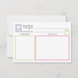 Niedliche und farbenfrohe Rezept-Karte