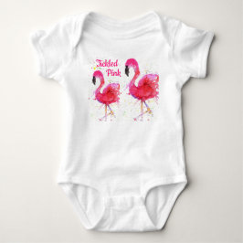 Niedliche und farbenfrohe rosa Flamingo Baby Strampler