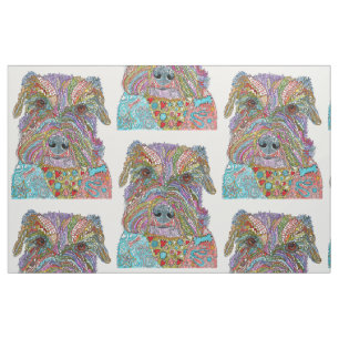 Niedliche und farbenfrohe Schnauzer-Hundefarbe Stoff