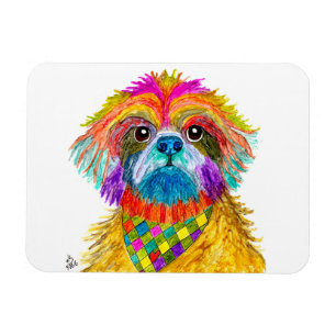 Niedliche und farbenfrohe Shih Tzu Magnet 3"x4"