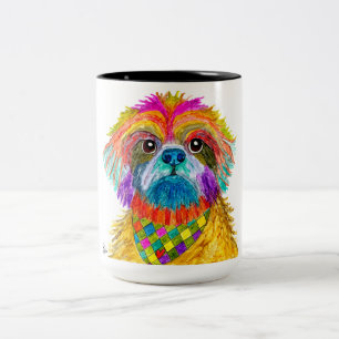 Niedliche und farbenfrohe Shih Tzu Tasse