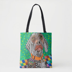 Niedliche und farbenfrohe Weimaraner Totbeutel Tasche