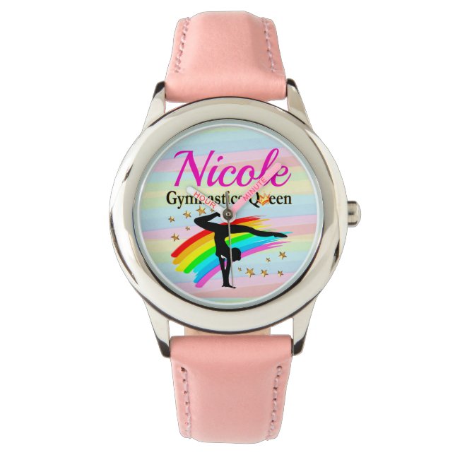 NIEDLICHE UND FARBHAFTE GYMNASTIK-DESIGN ARMBANDUHR (Vorderseite)