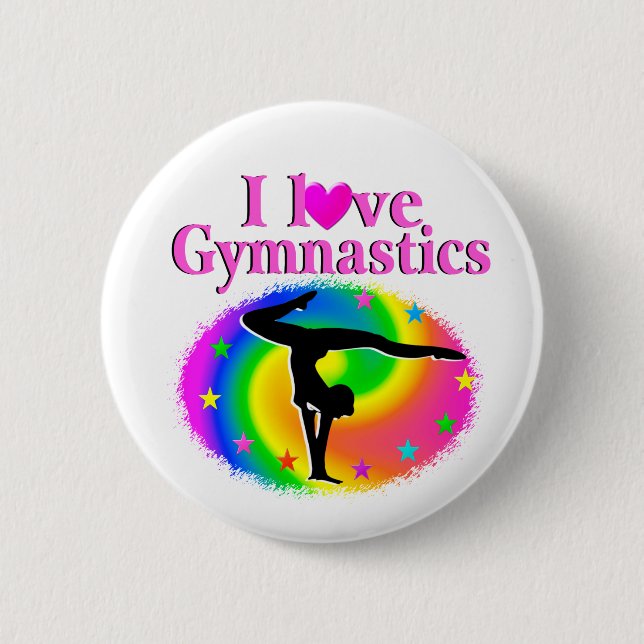NIEDLICHE UND FARBHAFTE LIEBE GYMNASTICS-DESIGN BUTTON (Vorderseite)