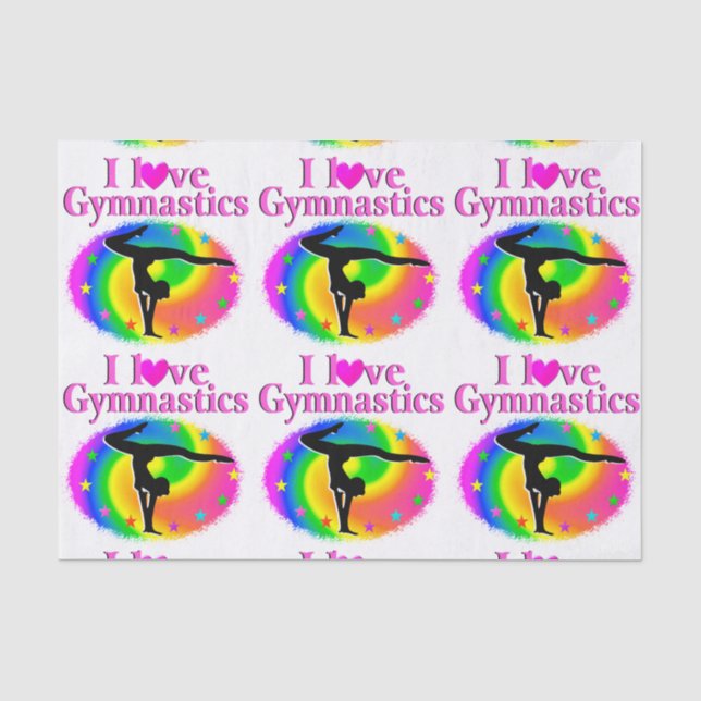 NIEDLICHE UND FARBHAFTE LIEBE GYMNASTICS-DESIGN SEIDENPAPIER (Vorderseite)
