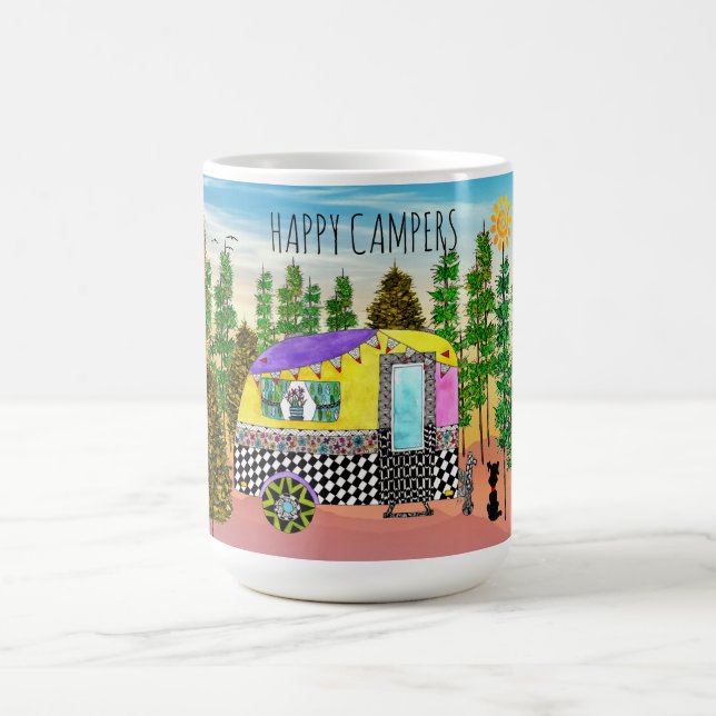 Niedliche und farbige Happy Camper Tasse (Mittel)