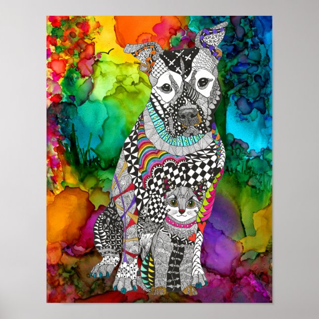 Niedliche und farbige Hunde- und Katzenposter - 11 Poster (Vorne)