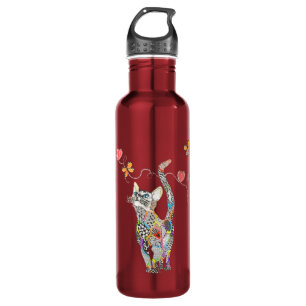 Niedliche und farbige Katzenwasserflasche Edelstahlflasche