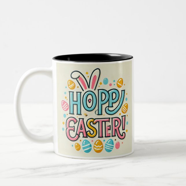 Niedliche und festliche Tasse für Osterfeiern (Links)