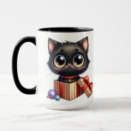 NIEDLICHE UND FUNNIERENDE SCHWARZE CHRISTMAS KITTE TASSE