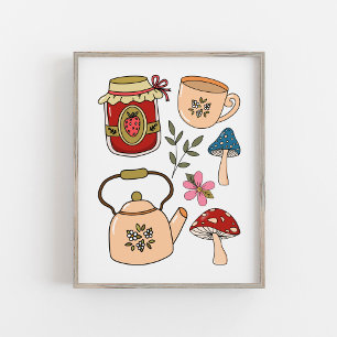 Niedliche und gemütliche rustikale Cottagecore-Col Poster