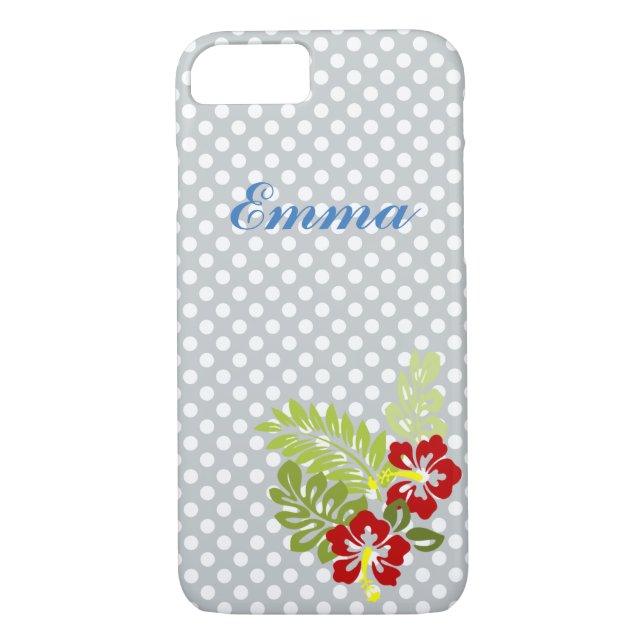 Niedliche und Girly Polka Dot Muster Monogram Cust Case-Mate iPhone Hülle (Rückseite)