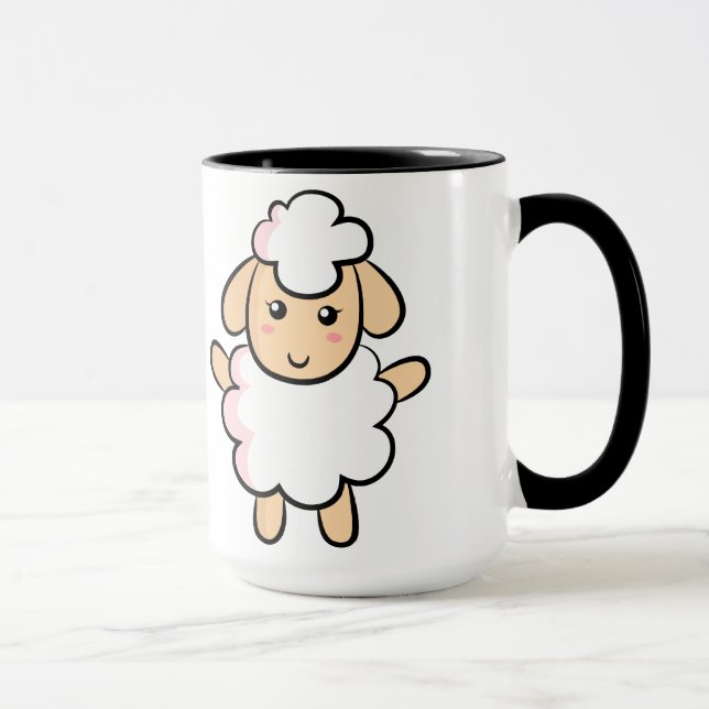 Niedliche und glückliche Schafe Tasse (Rechts)