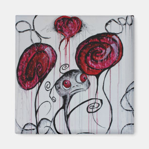 Niedliche und graue Kreatur Whimsical Goth Horror  Magnet