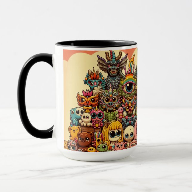 "Niedliche und grauenhafte Monster-Wiedersehen" Tasse (Links)