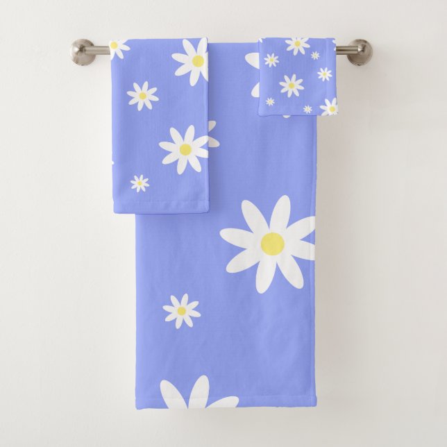 Niedliche und gürtelblaue und weiße Farbmuster Badhandtuch Set (Insitu)