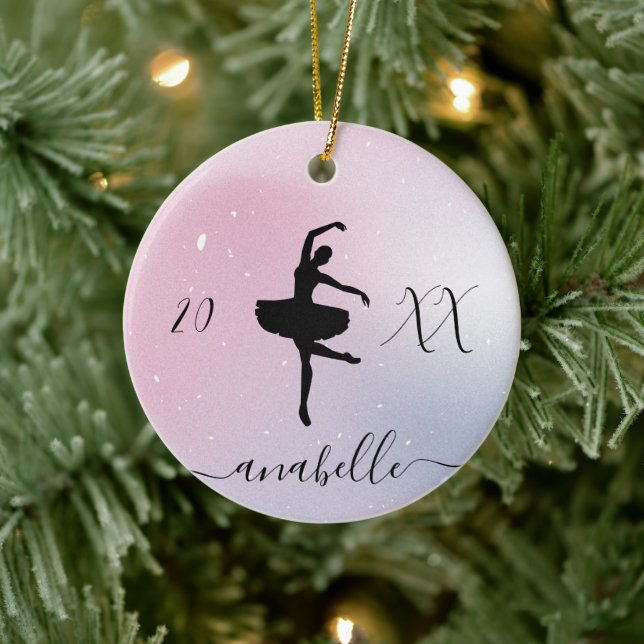 Niedliche und Hübsche Balletttänzerin Ballerina Pi Keramik Ornament (Baum)