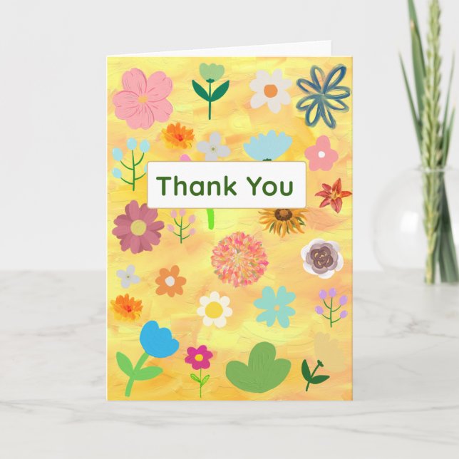 Niedliche und Hübsche Blumenkarte Dankeskarte (Vorderseite)