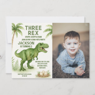 Niedliche und individuell anpassbare Dino Party Ca Feiertagskarte