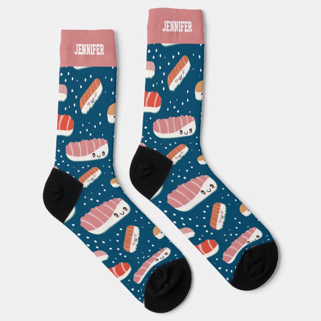 Niedliche und Kawaii Sushi Muster japanische Küche Socken (Rechts)