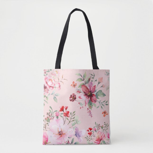 Niedliche und klassisch rosa Blumenbeutel Tasche (Vorderseite)