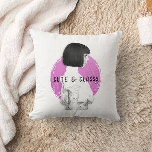 Niedliche und klassische Girl Pink und Black Kissen