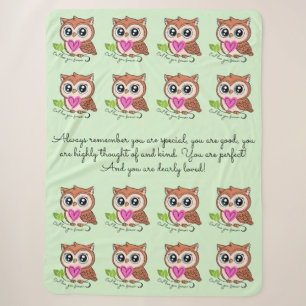Niedliche und komfortable Owl Liebe Sie für immer  Sherpadecke