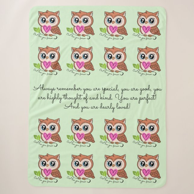 Niedliche und komfortable Owl Liebe Sie für immer  Sherpadecke (Vorderseite)