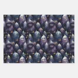 NIEDLICHE UND KREEPTIGE GHOSTS-GEFÄHRDE HALLOWEEN GESCHENKPAPIER SET