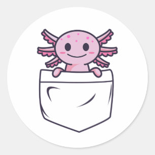 Niedliche und lustige Axolotl im Taschenformat T - Runder Aufkleber