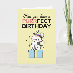 Niedliche und lustige Cat Lover Pun Purfect Geburt Karte