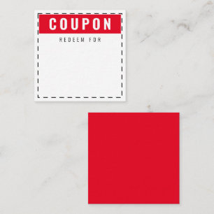 Niedliche und lustige Coupons   Rot Mitteilungskarte