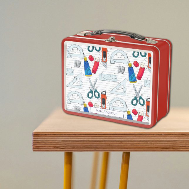 Niedliche und lustige Handzeichnung Metall Brotdose (Cute and Fun Hand Drawn Design Metal Lunch Box)