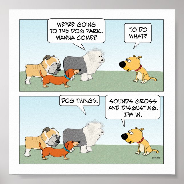 Niedliche und lustige Hunde Plan Dog Park Trip Poster (Vorne)