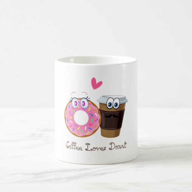 Niedliche und lustige Kaffee-Liebe-Krapfen-Tasse Kaffeetasse (Mittel)