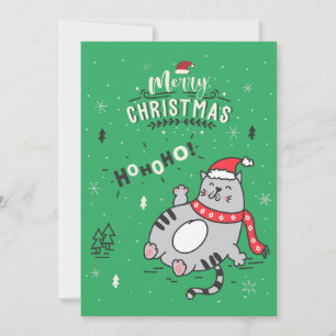 Niedliche und lustige Katze Weihnachten freudige G Einladung